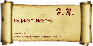 Hajdú Márk névjegykártya